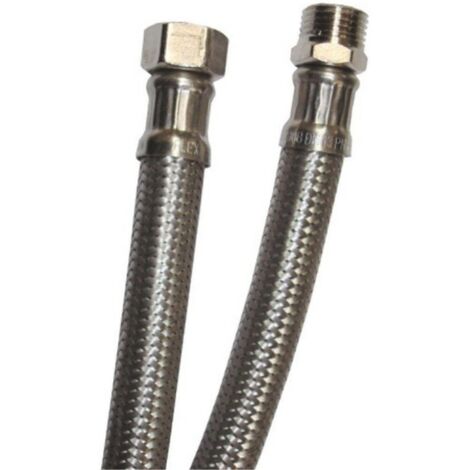 ATTACCHINO FLESSIBILE PER MONOCOMANDO 400MM - RACCORDO M3/8- F1/2 - IN ACCIAIO INOX
