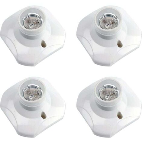 Attacco a soffitto con vite E27, attacco per garage E27, CA 220-240 V, portalampada a LED, base per plafoniera E27, base per lampada in plastica bianca per lampada da parete, confezione da 4