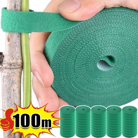 Attache-câble auto-adhésive en nylon pour plantes, verte, réglable, support velcro pour plantes, ficelle de jardin, bandage, bandes adhésives de fixation réutilisables