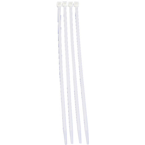 Attache de Câble, Nylon Résistant aux Intempéries, Transparent, 2,5 mm de large et 200 mm de long, transparent.