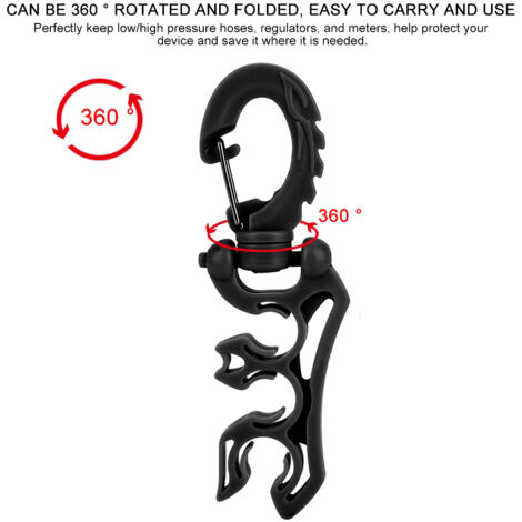Attache de fixation pour tuyau de stabilisateur de plongée - Clip de maintien noir pour équipement de plongée sous-marine