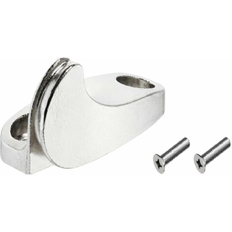 Attache façade fixation frontale à visser pour abattants à câble cadres en bois ou aluminium large pose en applique finition nickelée avec vis Ferrure Meuble Porte Compas, pose à droite