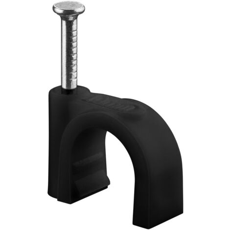 Attache-fils 10 mm, noir, fixation pour câbles de diamètre inférieur ou égal à 10 mm. Diamètre 10 mm