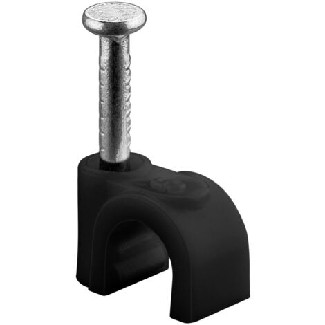 Attache-fils 5 mm, noir, fixation pour câbles de diamètre inférieur ou égal à 5 mm. Diamètre 5 mm
