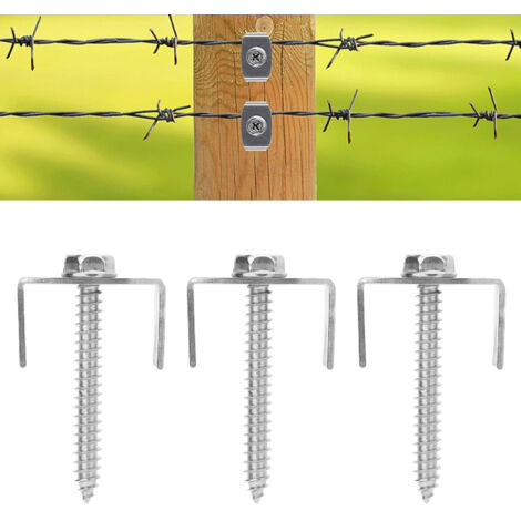 Attache-Fixe pour Grillage Réutilisable en Acier Inoxydable, Lot de 50 Pièces, Fixation Solide pour Poteaux de Clôture (40mm)