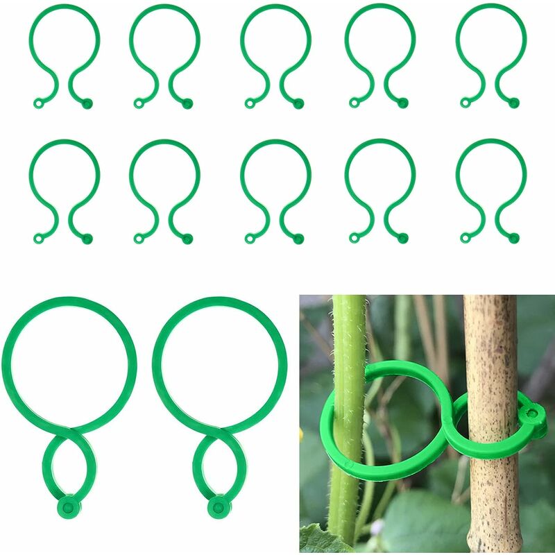 Aougo - Attache Plante de Jardin Support pour Plantes Clips avec Fermoir,50 Pièces Réutilisables Pinces à Clip Tomate en Plastique, Tuteur Orchidee