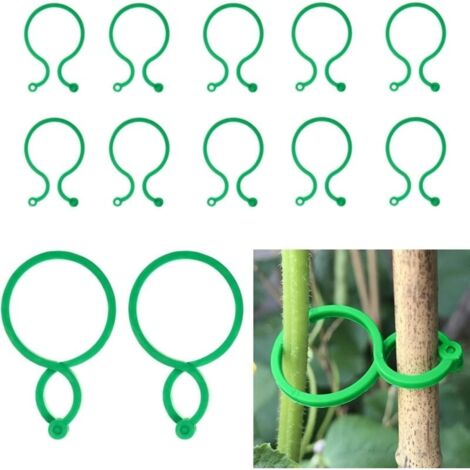 Attache Plante de Jardin Support pour Plantes Clips avec Fermoir,50 Pièces Réutilisables Pinces à Clip Tomate en Plastique, Tuteur Orchidee Durables Twisty Soutenir La Plante Grimpantes(4cm x 2.7cm)