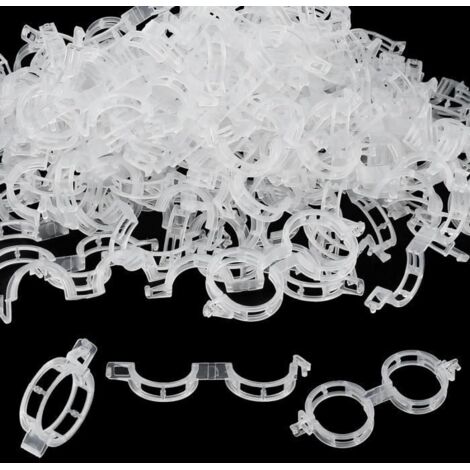 Attache Plante Tuteur - Clips de Fixation pour Tomates - Lot de 300 - Plastique transparent haute qualité