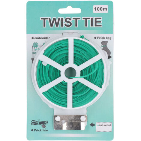 Attache pour Plantes avec Cutter - Ficelle de Jardin 100m en PE pour Support et Tuteurage Horticole