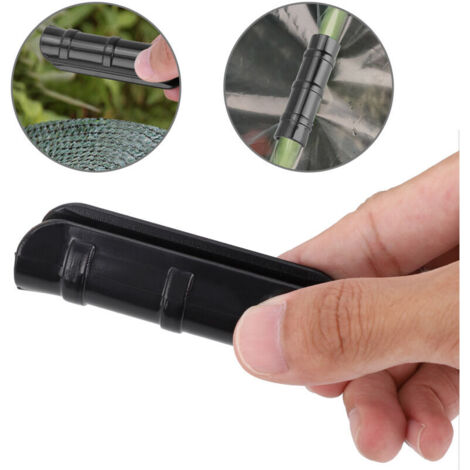 Attache Serre Film Polypropylène Noir - Ensemble 10 Pièces 80x32mm/81x23mm/82x20mm/80x16mm - Fixation Résistante pour Toile ou Filet