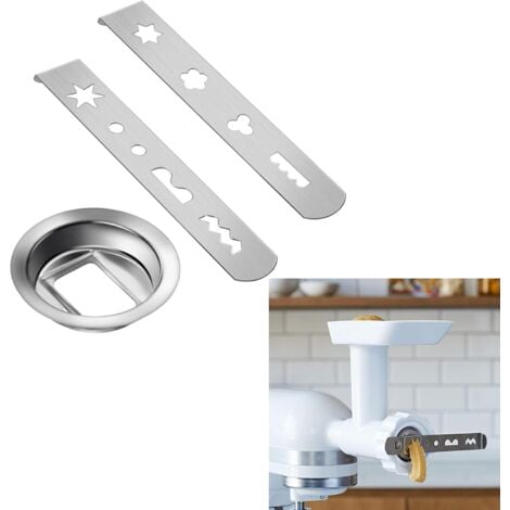 COOCHEER Attachement pour biscuits pour hachoir à viande Attachement pour pâtisserie en acier inoxydable avec 8 formes différentes, Attachement pour biscuits Accessoires pour hachoir à viande KitchenAid Proces