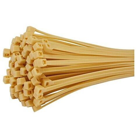 Attaches Câble Nylon Beige - Serre-Câbles de 1.8 mm x 100 mm pour Brise-Vue, Lot de 100 Pièces