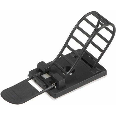 Attaches-câbles auto-adhésives réglables avec supports à vis optionnels pour serre-câbles électriques, 91 x 18 mm, noires, lot de 25, KLB-AquaForge