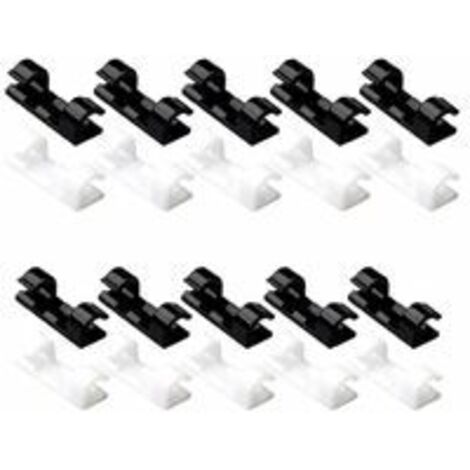Attaches-câbles autocollantes, clips et serre-câbles autocollants pour le rangement des câbles électriques, support pour TV/chargeur/voiture/bureau, lot de 20-AquaForge