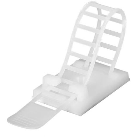 Attaches-câbles, lot de 30 attaches auto-adhésives, système de rangement pour câbles Ethernet et gestion des câbles pour TV, ordinateur portable, bureau, blanc-AquaForge