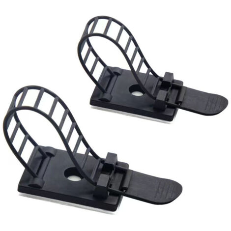 Attaches-câbles, lot de 30 attaches auto-adhésives, système de rangement pour câbles Ethernet et gestion des câbles pour TV, ordinateur portable, bureau, noir-AquaForge