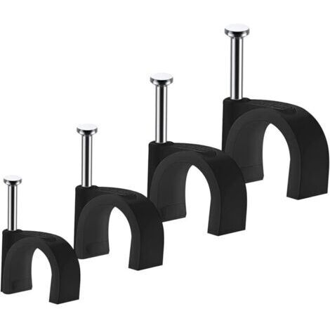 Attaches Câbles Lot de 400 - Fixations Câble électrique - Durables Noir - 4 Tailles