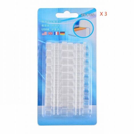 Attaches-câbles multifonctionnelles, support de suspension de câble robuste, clip de rangement de câbles pratique pour la maison et le bureau (transparent), 20 à 100 pièces-AquaForge