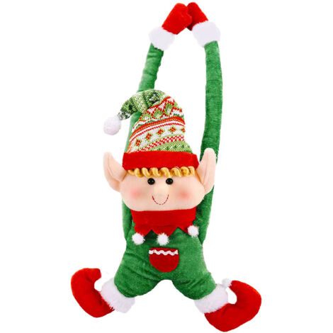Attaches d'anneau de rideau de noël, support de rideau de poupée elfe mignon pour la décoration de fenêtre, décoration de noël（vert）