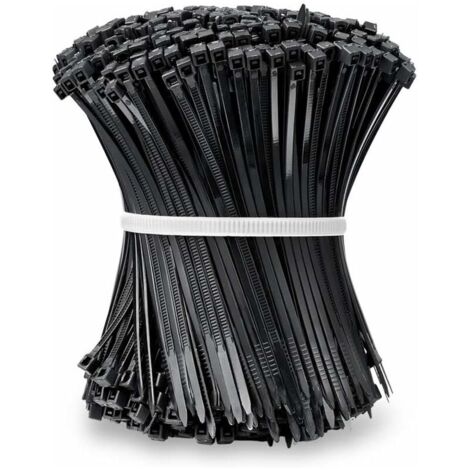 Attaches de Câble (100 mm x 2,5 mm) - Colliers Serrage Rilsan Nylon Noir, Lot de 1000 Pièces, Pratiques et Résistants