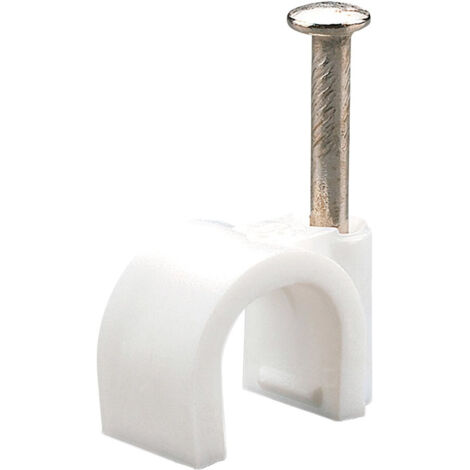 Attaches De Câble Avec Clou En Acier 6 à 12 Mm Paquet De 100 Pcs. Couleur Blanc     -10 Mm   -