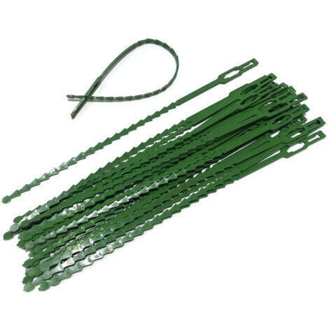 Attaches de câble de jardinage, vertes, lot de 30, 23 cm, sangles de fixation de vigne en plastique multi-usages