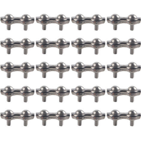 Attaches de Câble en Acier Inoxydable, Lot de 20, Système de Fixation Double Sécurité pour Câbles