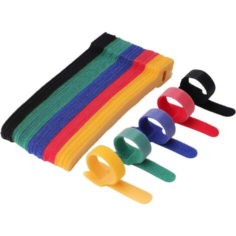 Attaches de câble - Organisateur de câbles - 50 pièces - 12 x 150 m - Attaches de câble avec Velcro - Clips de câble - Attaches de câble - Velcro - Réutilisables - Organisateur de câbles-AquaForge