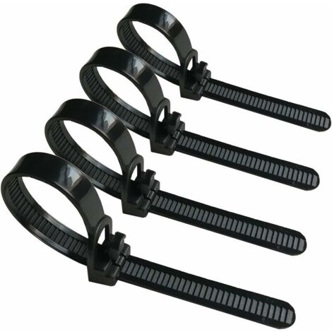 Attaches de Câble Réutilisables, Nylon Ultra Résistant Serre Câble Flexible Zip Cable Ties avec Slipknot(Noir)[Lot de 100]