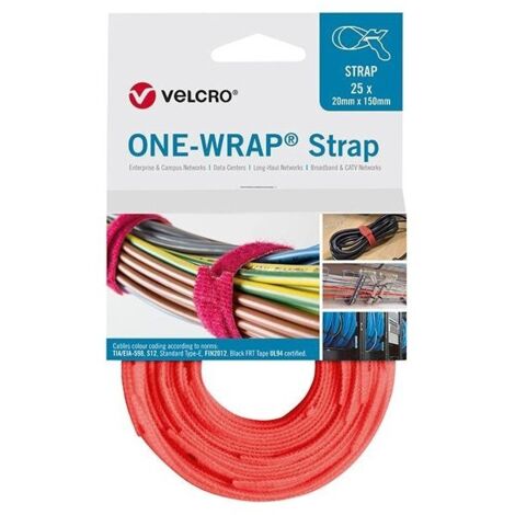 Attaches de câble velcro One Wrap Strap 20 x 330mm orange 25 unités