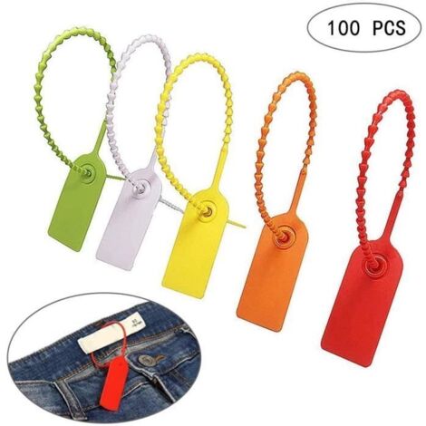 Attaches de câblem,Etiquettes Serre Câbles,100 Pcs Etiquettes Serre Câbles en Plastique, d'Étiquette Marque Autobloquante