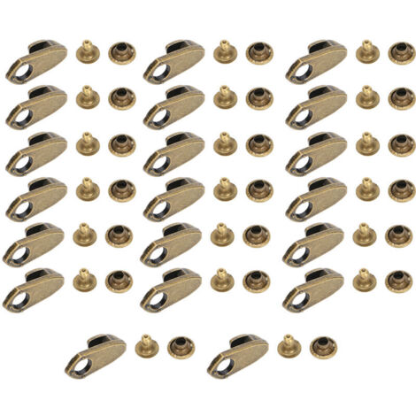 Attaches de chaussures de randonnée en alliage bronze avec ruban et rivets, accessoires vêtements.