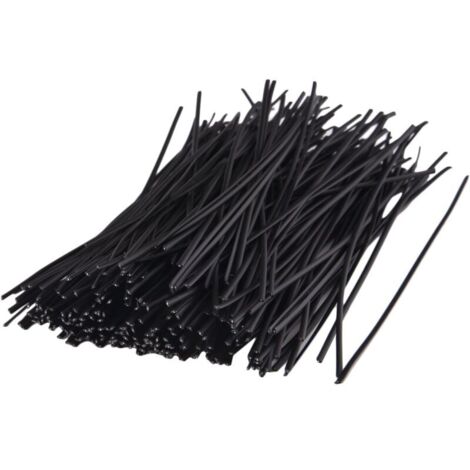 Attaches métalliques pour cordon de câble torsadé 1000 pièces Fixation réutilisable (6 pouces, noir)