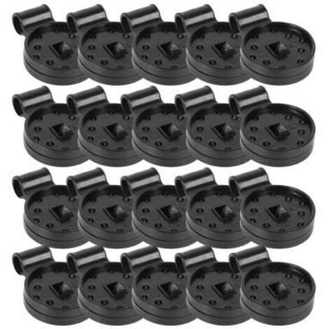 Attaches Noires pour Toile de Clôture et Filet d'Ombre - Lot de 20 - Polyvalentes et Faciles à Utiliser