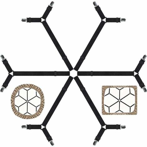 Attaches pour draps - Sangles élastiques réglables pour draps de lit pour lit double, Queen, King Twin, Clips de drap croisés à 6 voies, bande de bretelles, matelas ronds et carrés ajustés, cadeau pou