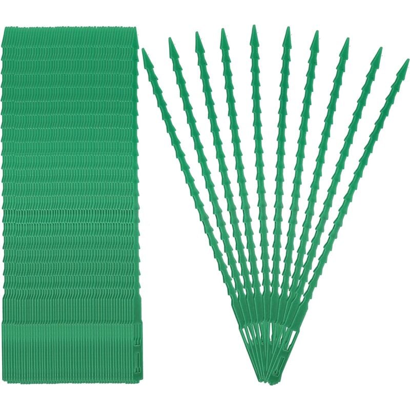 Linghhang - Attaches pour plantes (vert-17cm), 100 pièces, attaches de jardin torsadées en plastique flexibles et réglables pour aider à soutenir les