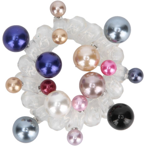 Attaches téléphoniques colorées pour cheveux avec perles spirales - Idée cadeau pour femme