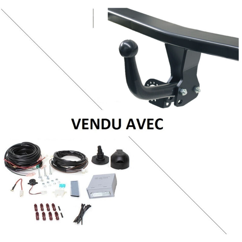 France Attelage - Attelage Citroën C1 (06/14-) Col de cygne uniquement pour porte-vélos + faisceau universel 7 broches + boitier électronique