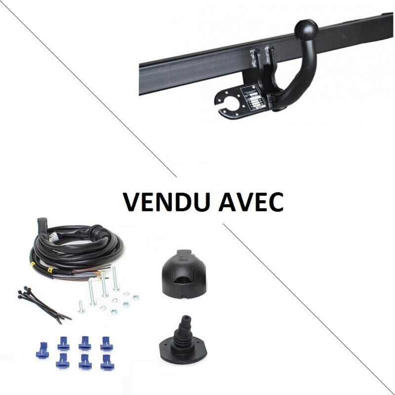 Attelage Dacia Sandero i y compris gpl (07/08-01/13) Col de cygne + faisceau universel 7 broches
