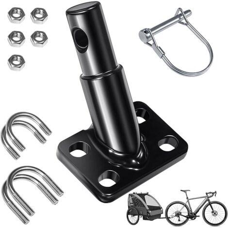 Attelage de remorque de vélo universel avec double goupille de sécurité pour remorque d'enfant, remorque de chien, remorque de charge – Construction en acier robuste et très résistante