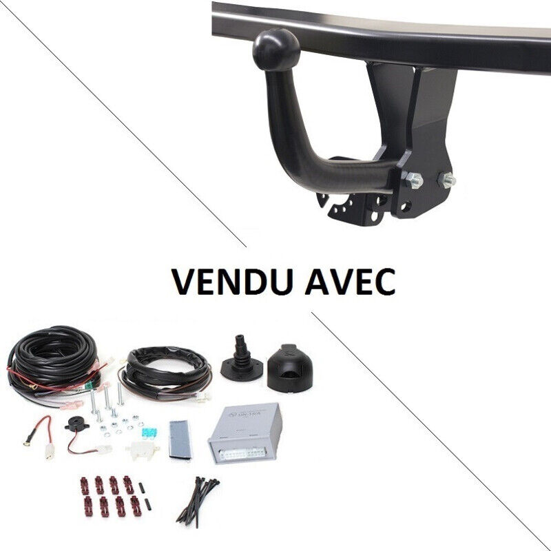 Attelage Volkswagen Transporter T6.1 Multivan (11/19-) Col de cygne + faisceau universel 7 broches + boitier électronique