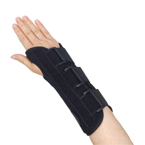 Attelle de poignet 2024 avec plaque en acier, réglable et respirante, pour protéger l'articulation du poignet contre les entorses, noire, côté droit.