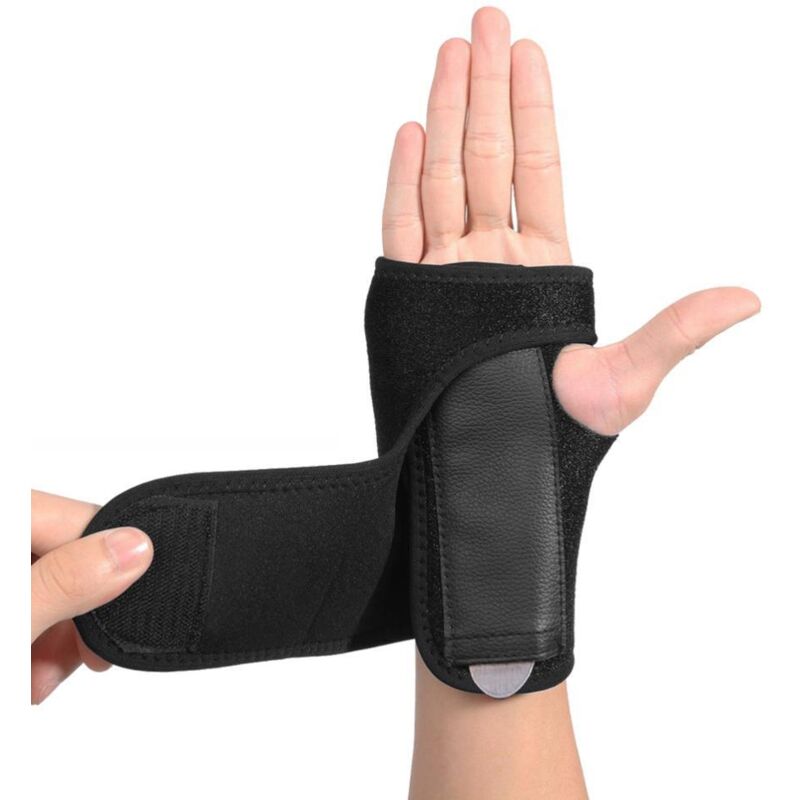 Attelle de poignet avec plaque en acier pour syndrome du canal carpien, support ajustable nuit et sport pour hommes et femmes.