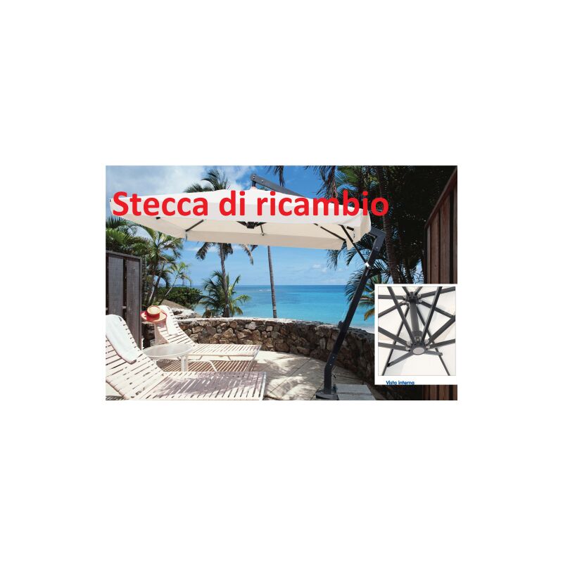 Attelle de rechange aluminium de remplacement 246 cm 20x30 mm pour parasol Maxima Alu de'porte' 3x4 m