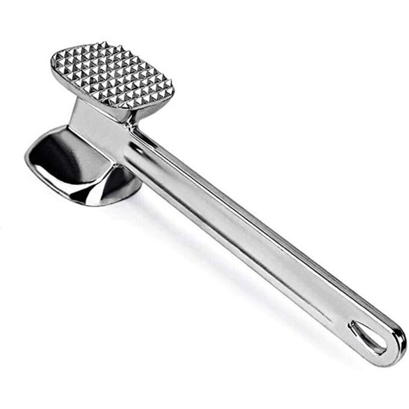 Attendrisseur de viande double face en alliage d'aluminium - Attendrisseur avec picots et maillet plat pour steak, poulet, poisson, porc, bœuf
