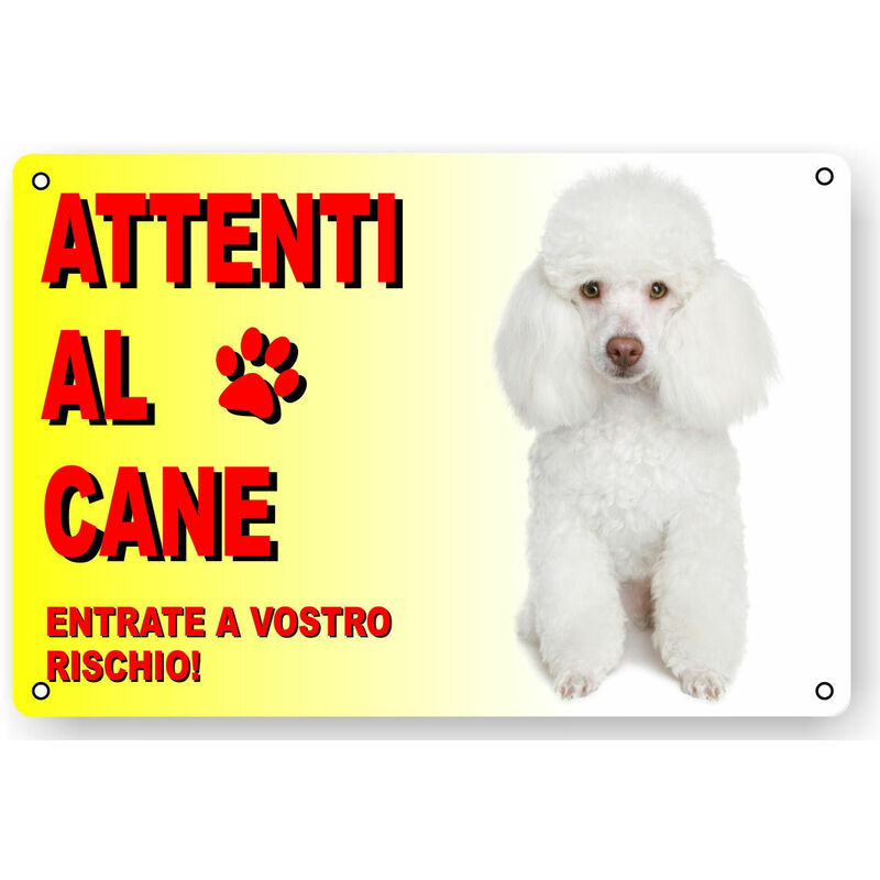 Image of AZ - Attenti al cane cartello targa barboncino