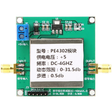 Atténuateur numérique RF PE4302 haute linéarité, pas 0.5 dB, pour systèmes de communication
