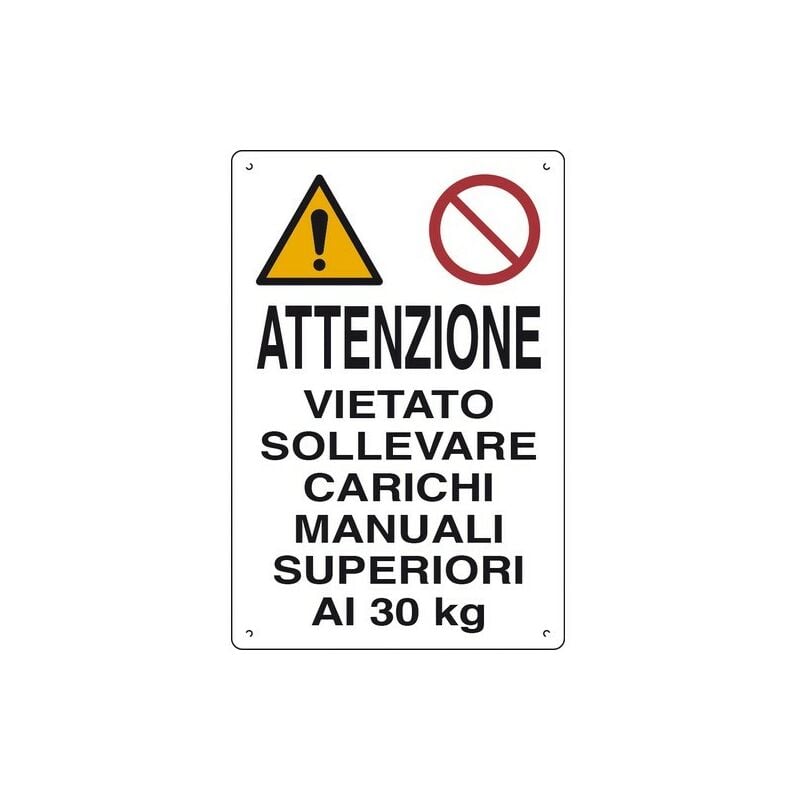 Image of Attenzione vietato sollevare carichi manuali superiori ai 30 kg cartelli da cantiere polionda