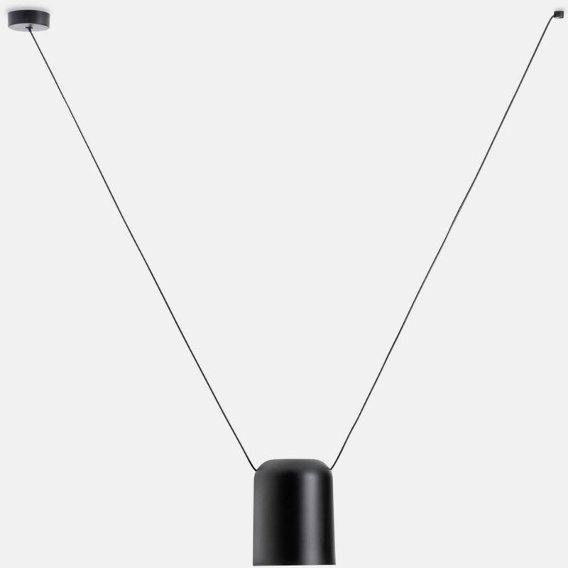 Attic - Pendente decorativo sospeso a soffitto nero opaco 1x E27 / 75 cm x 100 cm - Leds-c4