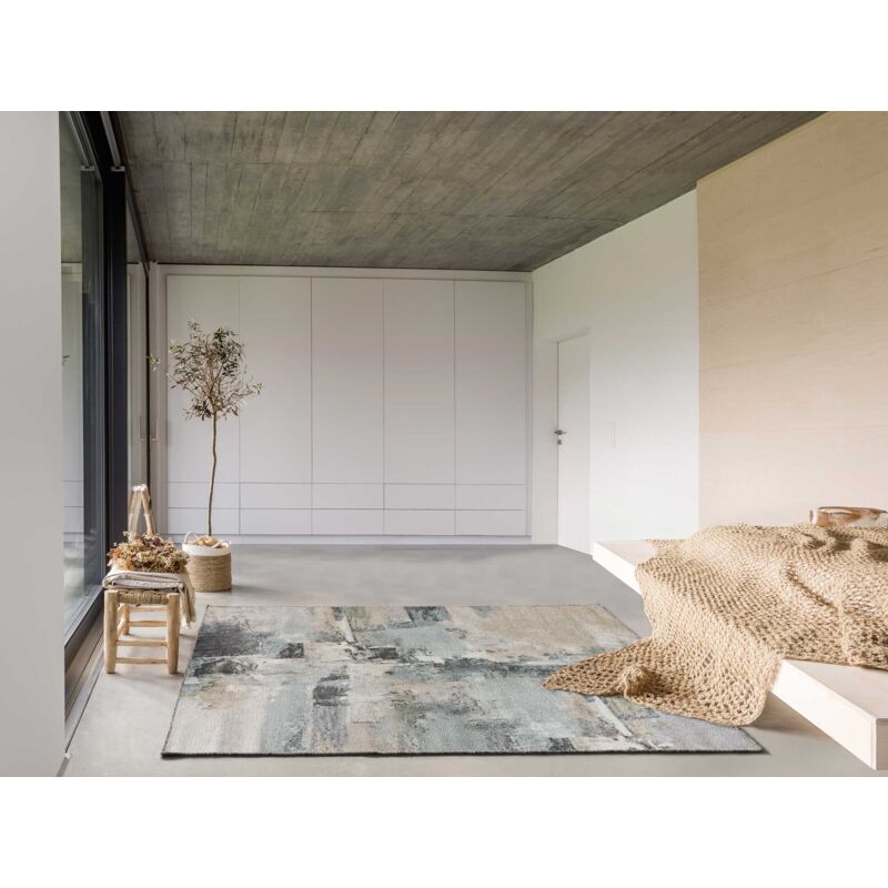 ATTICGO Tapis abstrait à poils courts AYDIN 19 Gris 140x200 cm